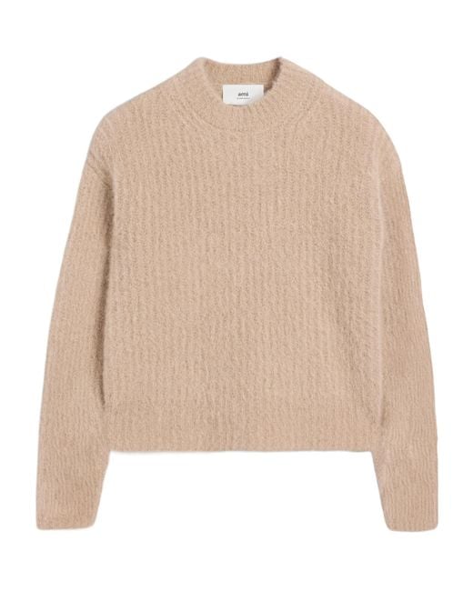 AMI Natural Ami Chunky Knitted Crewneck Jumper