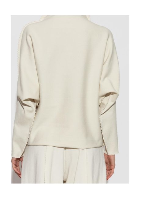 Issey Miyake White Long Sleeve Sweater