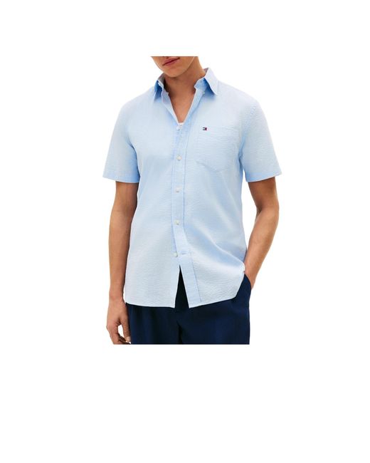 Tommy Hilfiger Blue Lightweight Breathable Shortsleeve Shirt for men