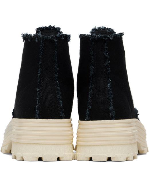 CAMPERLAB Black Traktori Frayed Lace-Up Boots for men