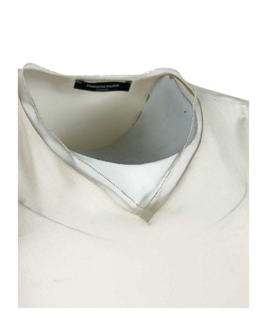 Fabiana Filippi Gray Crepe De Chine Tank Top