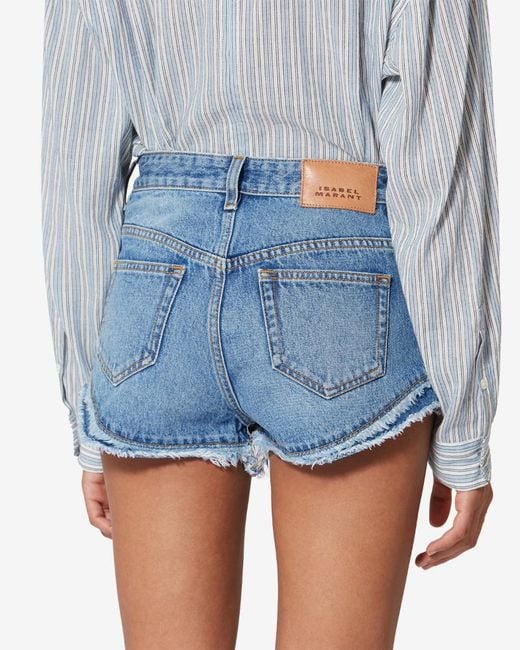 Isabel Marant Blue Eneidala Denim Shorts