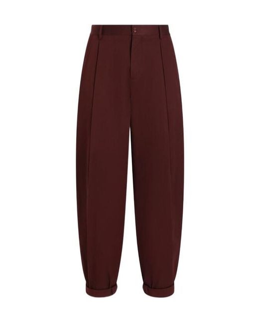 Dolce & Gabbana Purple Folded-Edge Trousers for men