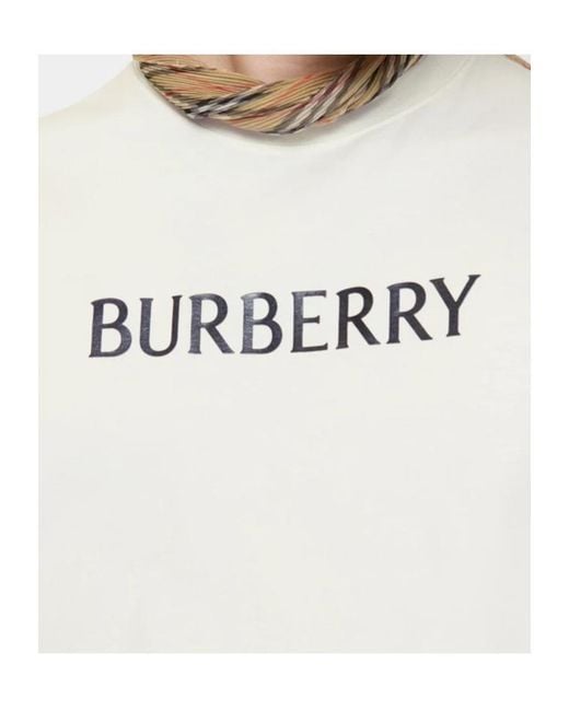 Burberry White Cotton Logo Slim T-Shirt for men