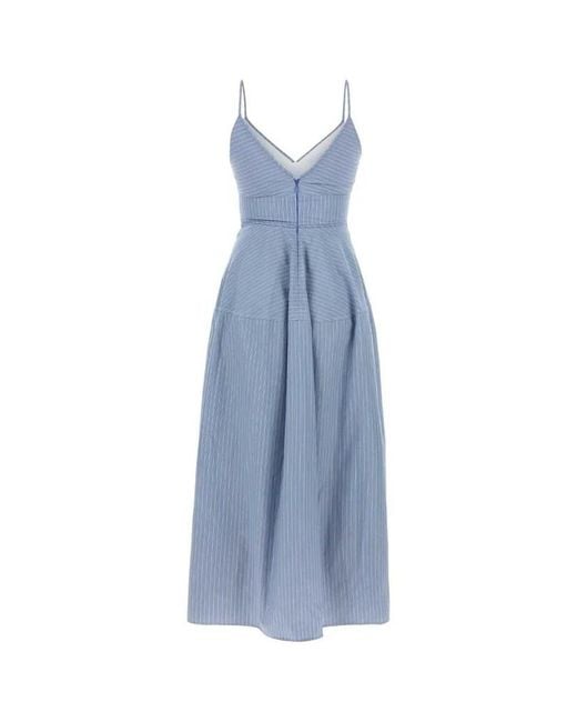 Co. Blue Basque Striped Midi Dress