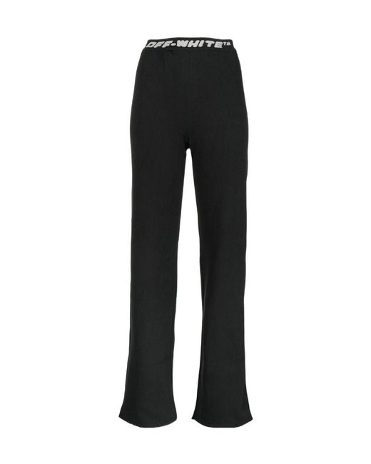 Off-White c/o Virgil Abloh Black Logo Waist Straight Pants