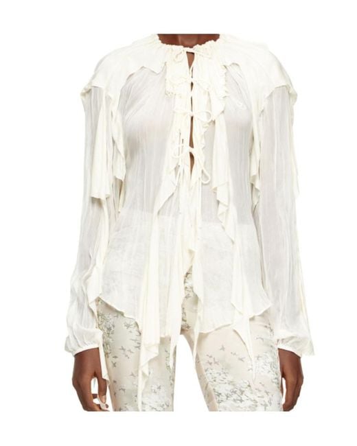 DIESEL White C-Lassy Ruffled Blouse