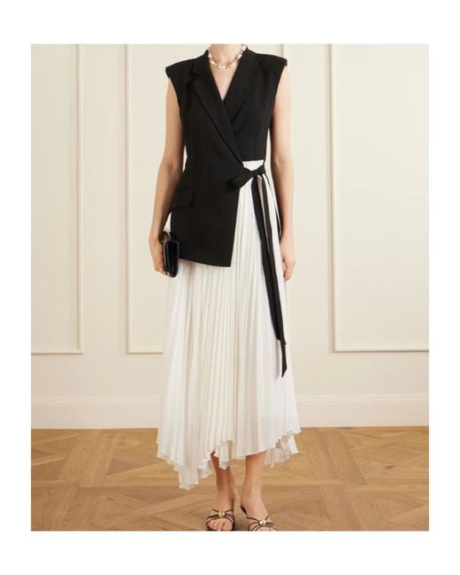 Jonathan Simkhai Black Helena Combo Blazer Midi Dress