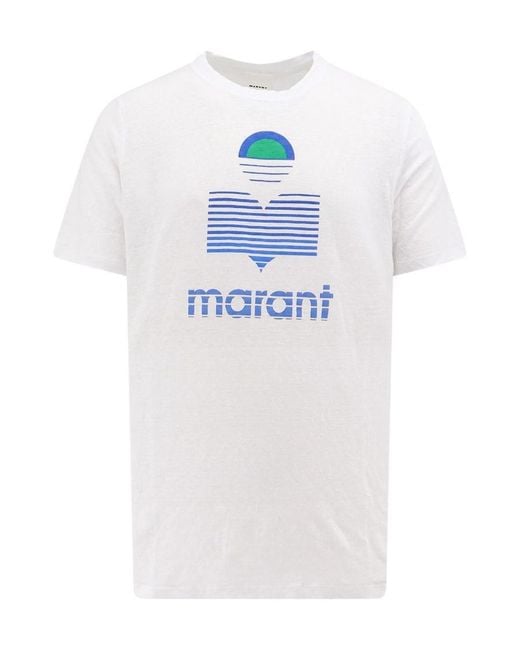 Isabel Marant White Karman Crewneck T-Shirt for men