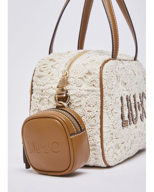 Liu Jo Natural Teddy Logo Shoulder Bag