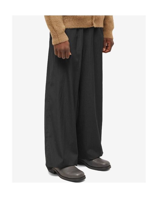 Dries Van Noten Black Elastic Casual Pants for men