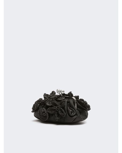 Weekend by Maxmara Black Pasticcino Floral-Details Chain Small Shoulder Bag