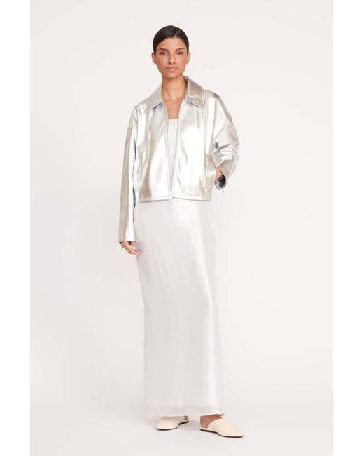 Staud White Long-Sleeved Casual Jacket