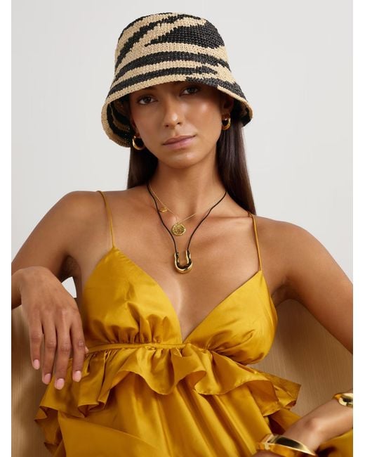 Zimmermann White Zebra-Pattern Raffia Hat