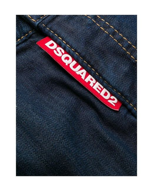 DSquared² Blue Cropped Girlfriend Fit Jeans