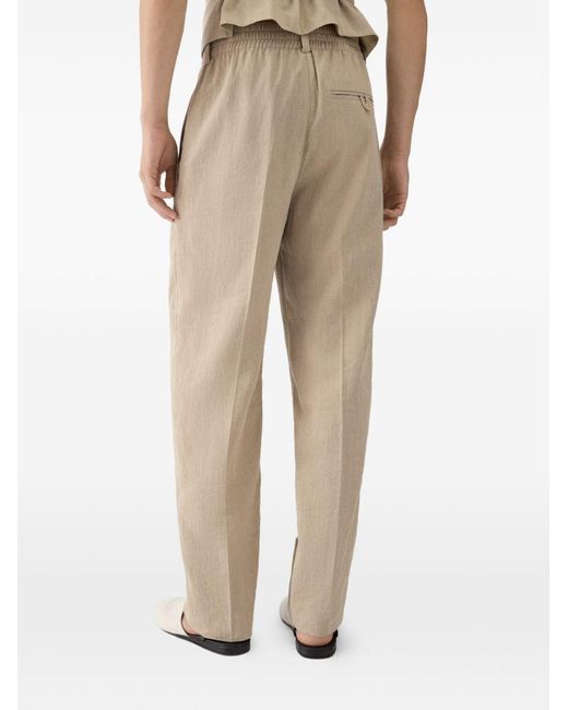 Jacquemus Natural Pleated Straight-Leg Pants for men