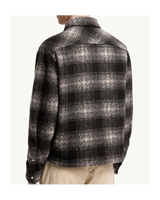 Moncler Black Check Jersey Zip-Up Shirt for men