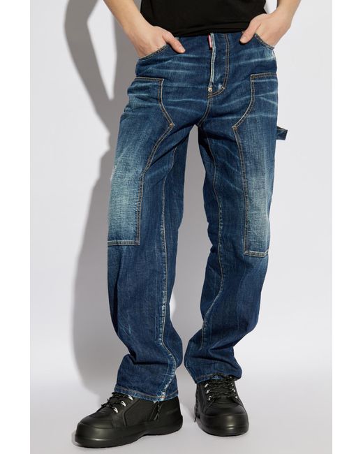 DSquared² Blue Loose Carpenter Jeans for men