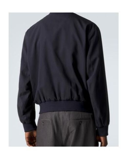 Giorgio Armani Blue Cotton-Blend Bomber Jacket for men