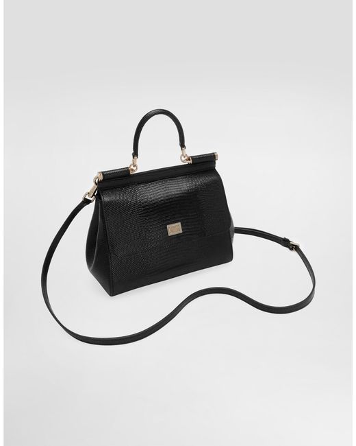 Dolce & Gabbana Black Medium Sicily Handbag