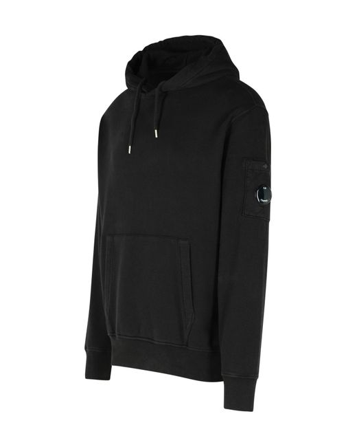 C P Company Black Lens Pocket Hoodie for men