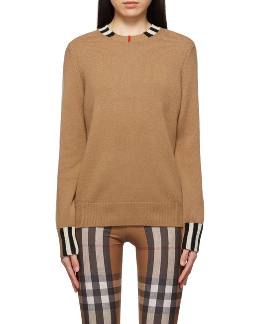 Burberry Brown Rib Round-Neck Sweater