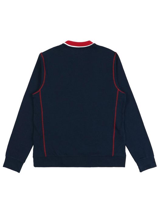 EA7 Blue Logo Round Neck Sweater for men