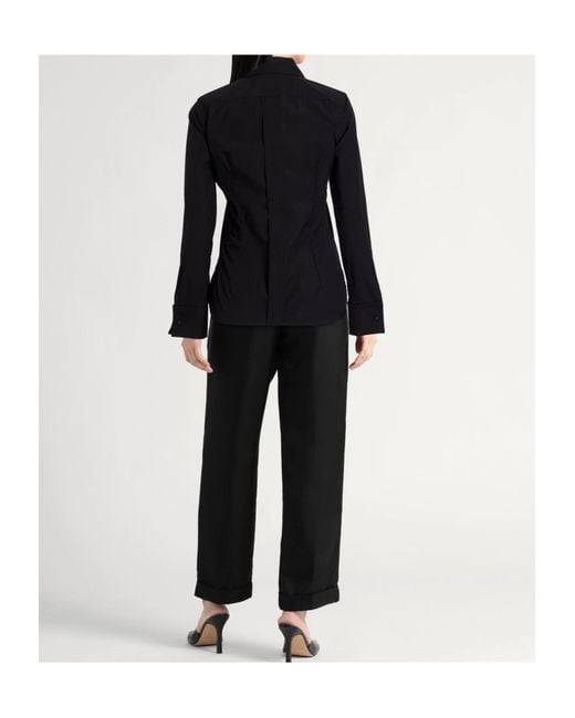 Max Mara Black Solid Colour Shirts Blouses