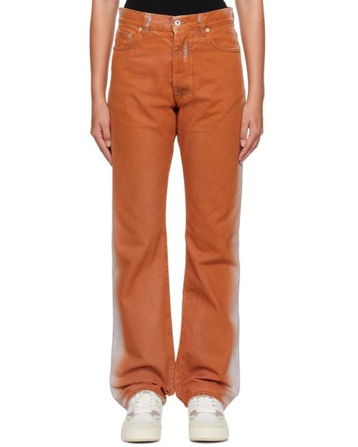 Heron Preston Orange Gradient-Effect Denim Jeans for men
