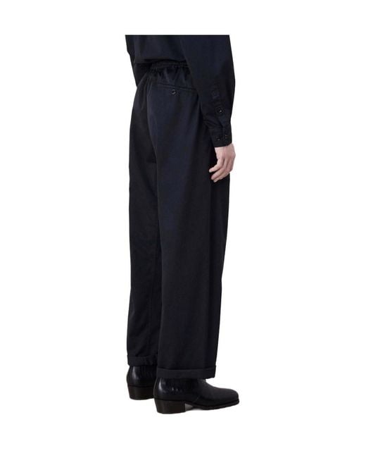 Lemaire Blue Drawstring Straight-Leg Pants for men