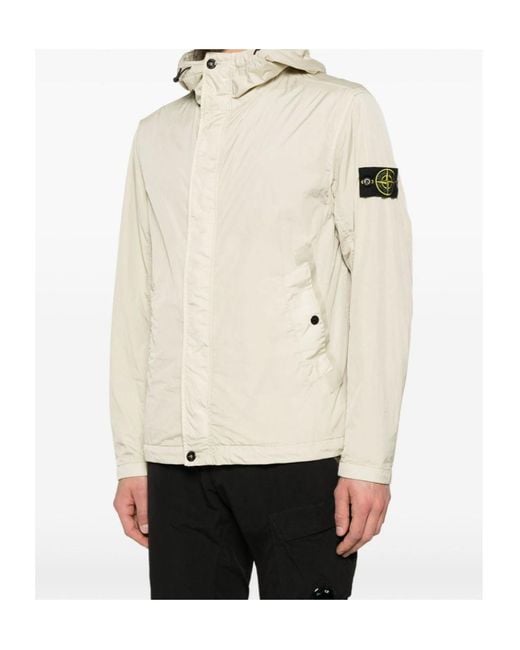 Stone Island Natural Compass Patch Hooded Jacket for men