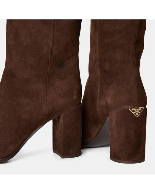 Prada Brown Classic Knee-High Boots
