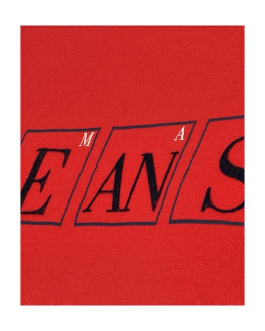 Armani Jeans Red Logo Short-Sleeved T-Shirt