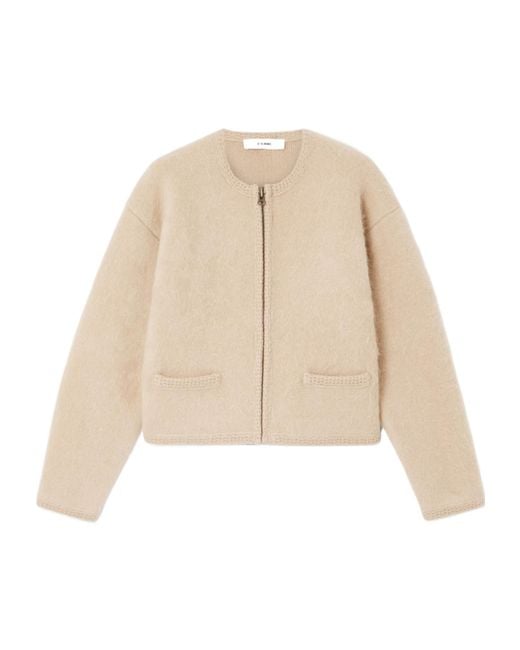 FRAME Natural Brushed Crew Neck Cardigan