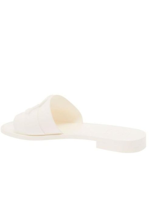 Moncler White Logo Slippers
