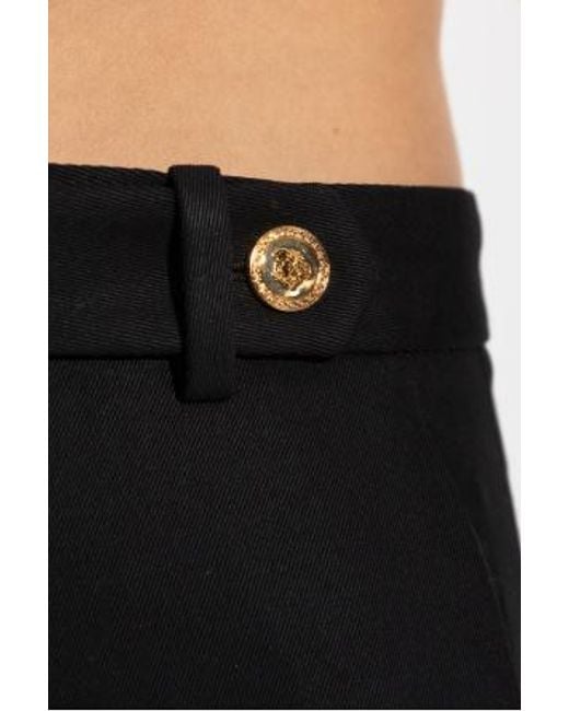 Versace Black Medusa-Button Panel Trousers