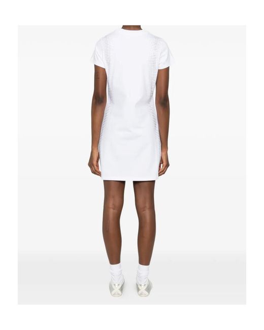 Casablanca White Short-Sleeved Crewneck Dress