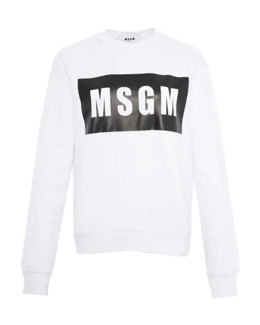 MSGM White Logo Hoodie