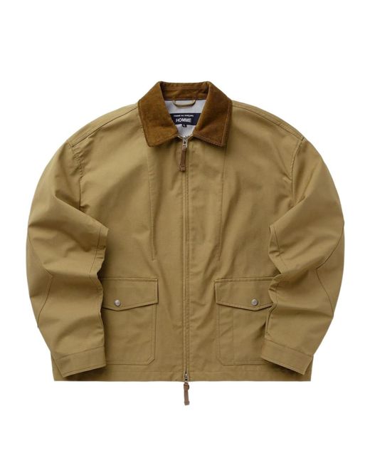 Comme des Garçons Green Corduroy-Collar Pocket Jacket for men