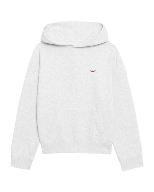 Zadig & Voltaire White Long-Sleeve Hooded Sweatshirt