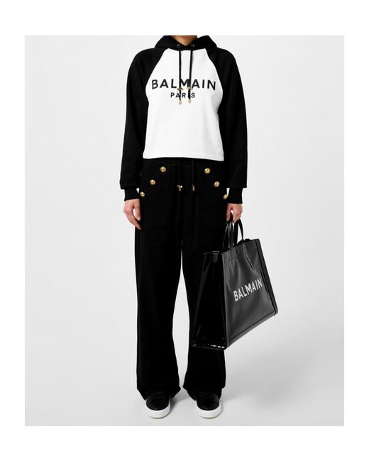 Balmain Black Drawstring Waist Track Pants
