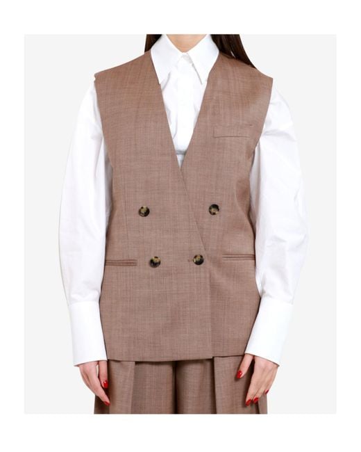 Philosophy Di Lorenzo Serafini Brown V-Neck Vest