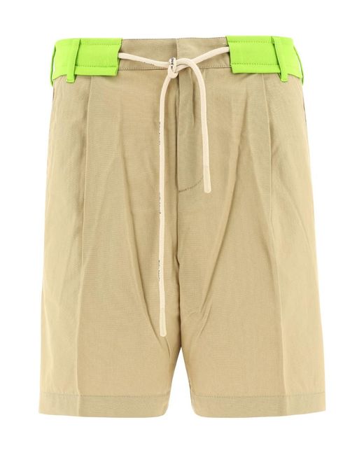 Palm Angels Green Drawstring Bermuda Shorts for men