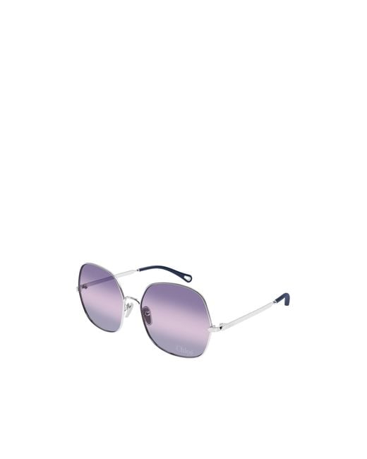 Chloé Purple Chloé Eyewear Geometric Frame Sunglasses
