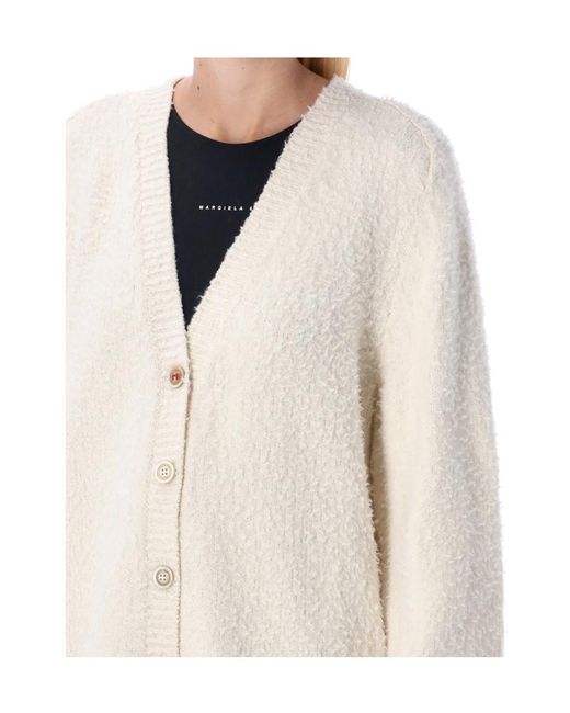 Maison Margiela Natural Oversized Knitted Cardigan