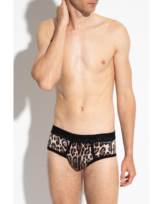 Dolce & Gabbana Black Leopard-Print Boxer Briefs for men