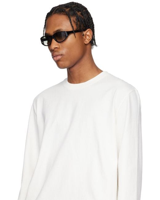 Our Legacy White Unwound Oval Sunglasses for men
