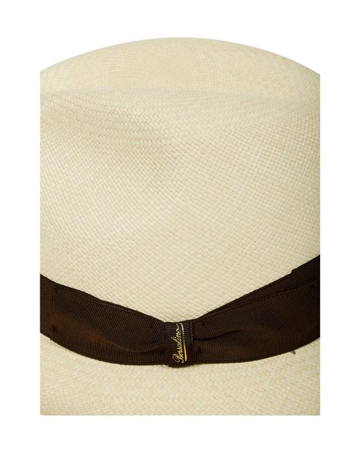 Borsalino White Side-Bow Straw Sun Hat for men