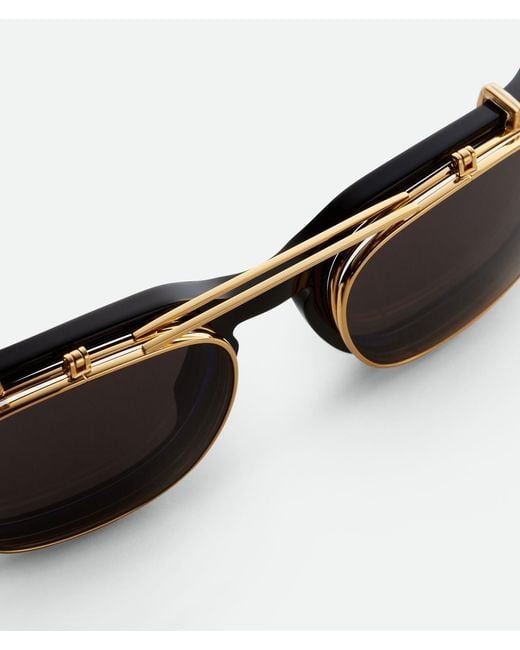 Bottega Veneta Multicolor Eyewear Classic Square Clip On Sunglasses for men