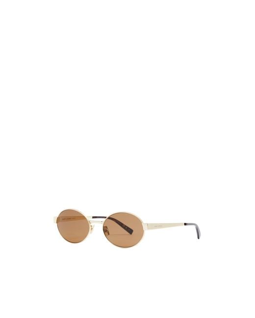 Saint Laurent White Oval-Frame Sunglasses